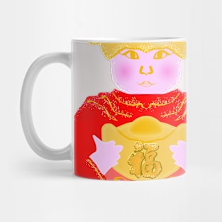 A girl wishes everyone prosperity and good health. Mug